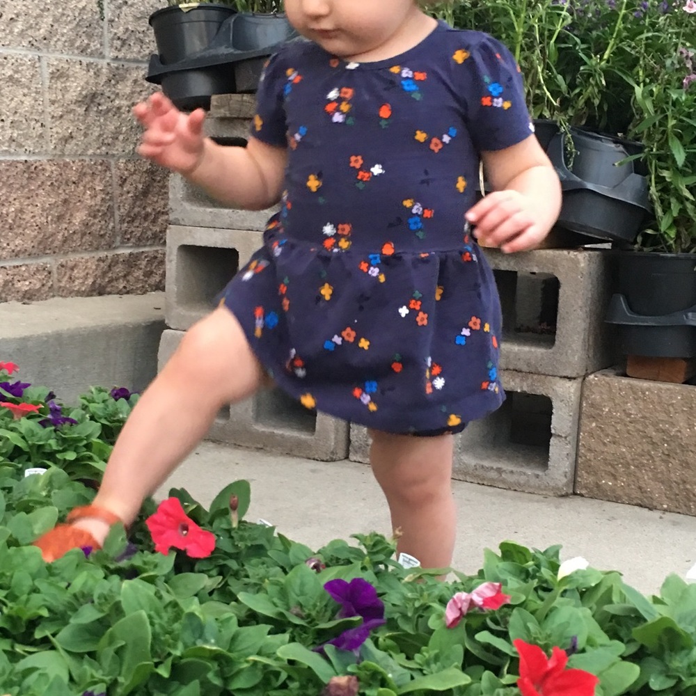 Hanna Andersson Navy Floral Matching Set